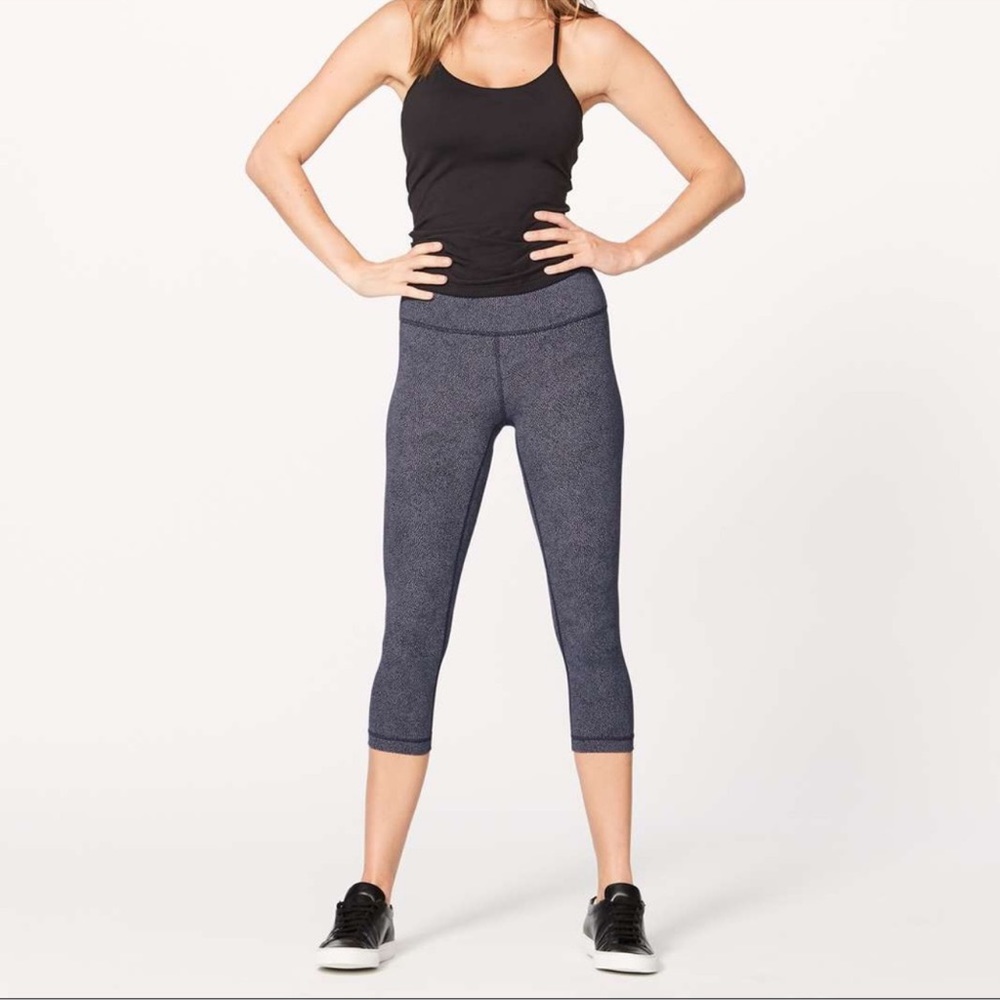 Lululemon Wunder Under Crop Hi Rise Full On Luxtreme Disperse Dusky Lavender